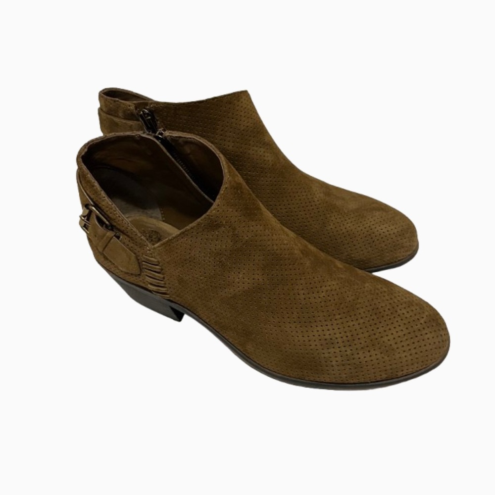 Vince Camuto Women’s Parveen Suede Ankle Boots Brown Pumpernickel 7.5W